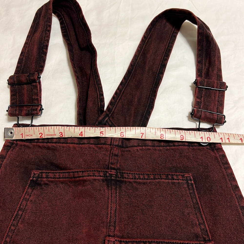 NEW Free people  Burgundy Corduroy Denim Overalls shortall romper size large - Picture 9 of 14